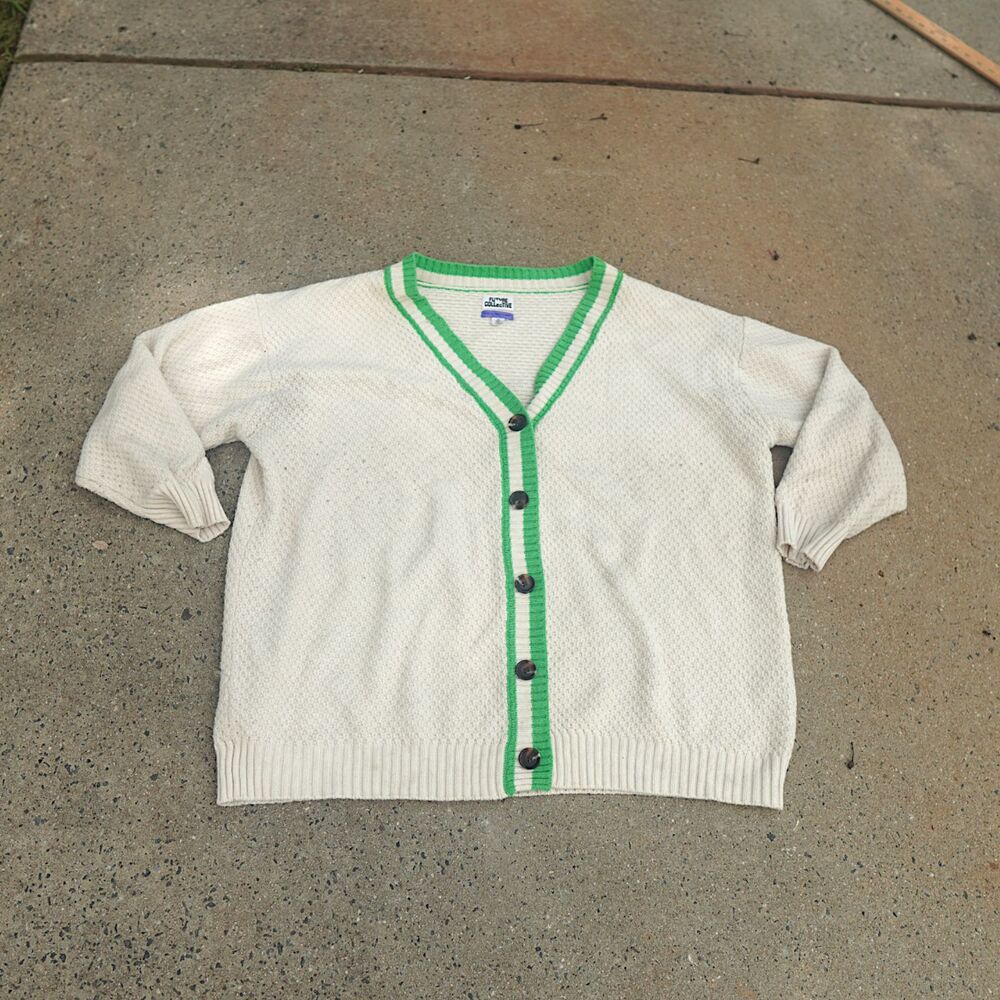 Future Collective Kahlana Barfield Brown Varsity Cardigan 2X Cream Green Target